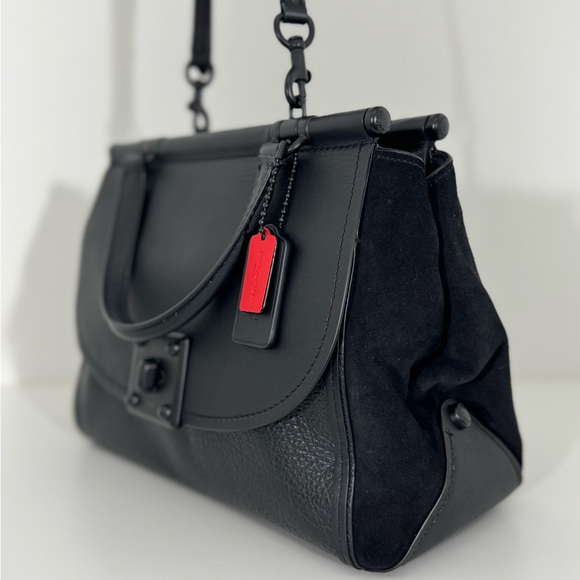 COACH Drifter Carryall in Black Leather & Jet Black Micro Wallet - Picture 7 of 15